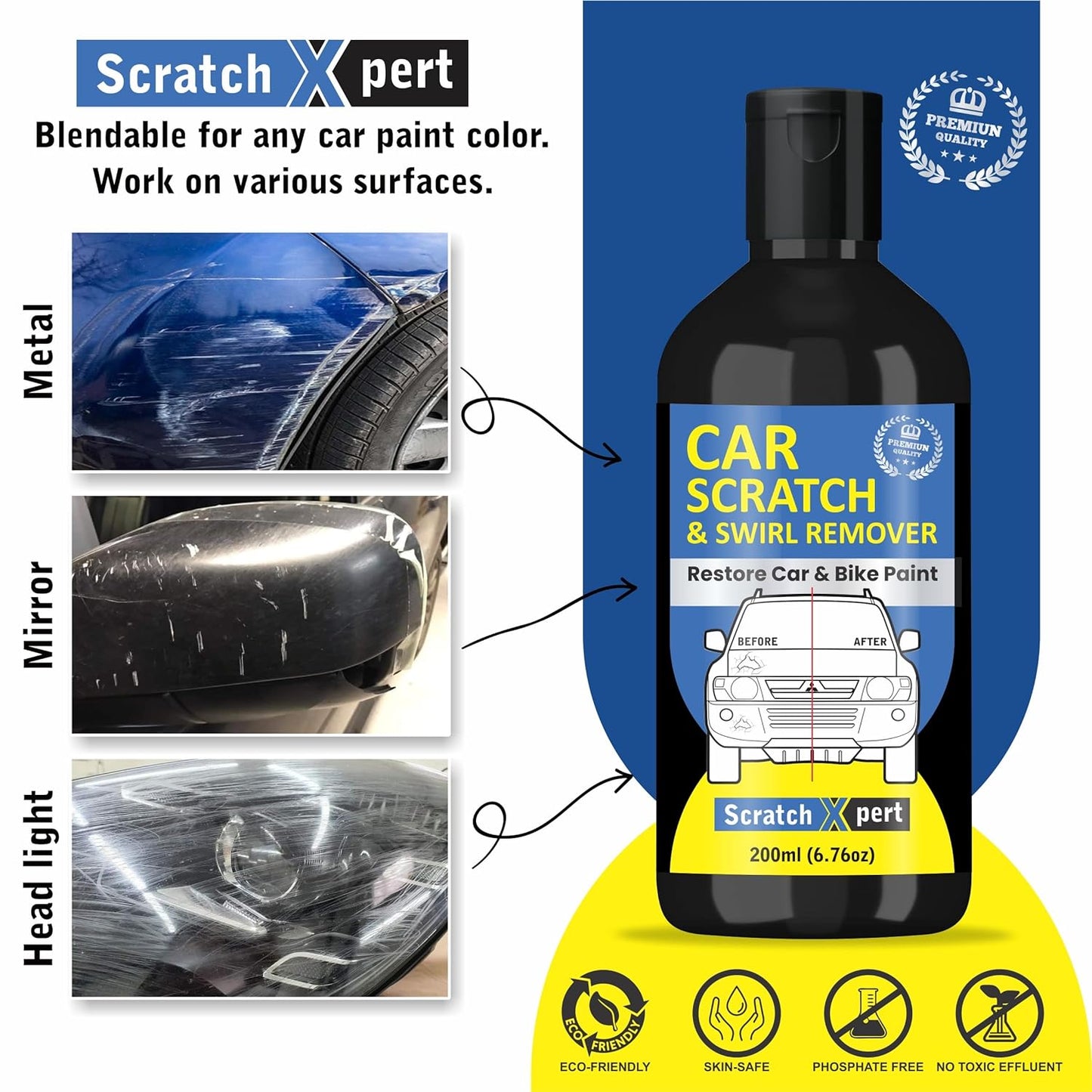 ScratchXpert Car Scratch Removal Cream - Restores Your Car Shine Instantly (Pack of 2)